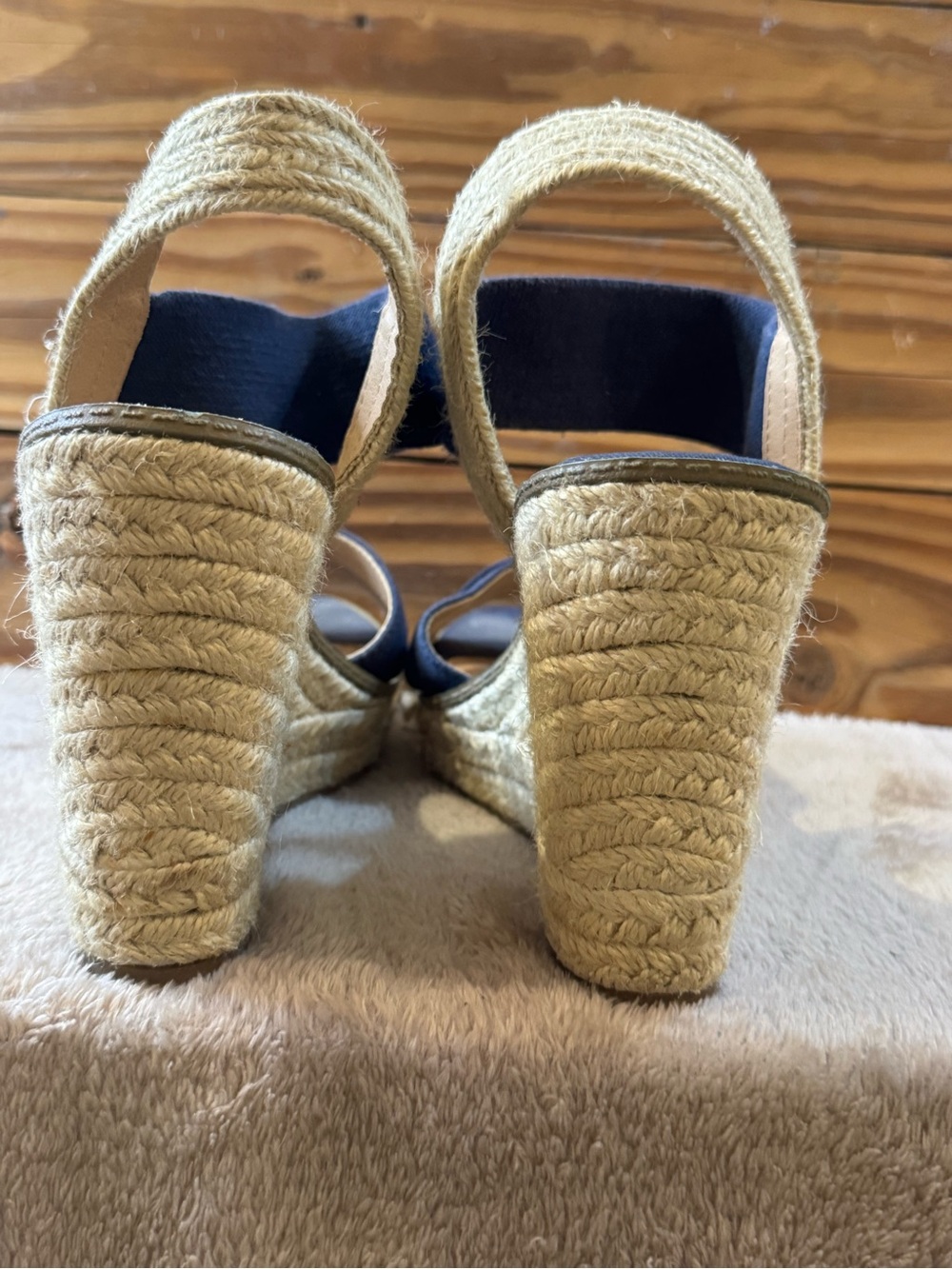Merona Navy Blue Espadrille Wedge Sandals - Picture 2 of 4